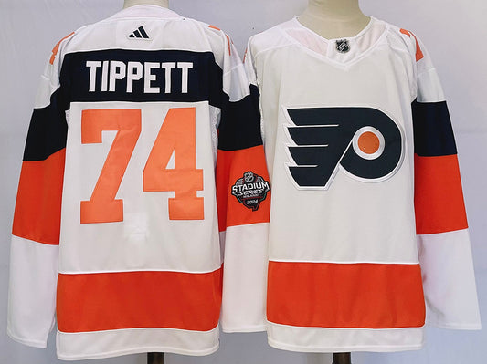 Men's Philadelphia Flyers Owen Tippett #74 White Player Jersey1