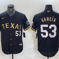 Men's Texas Rangers Adolis Garcia #53 Black Replica Team Jersey1