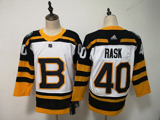 Men's Boston Bruins Tuukka Rask #40 White Player Jersey1