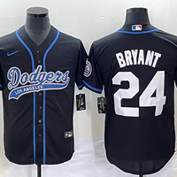 Men's Los Angeles Dodgers Kris Bryant #24 Black Player Jersey1 Joint Edition