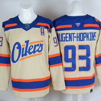 Men's Edmonton Oilers Ryan Nugent-Hopkins #93 Light Beige Premium Player Jersey