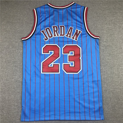 Men's Chicago Bulls Michael Jordan #23 Blue Hardwood Classics Authentic Jersey1