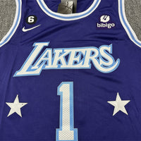 Men's Los Angeles Lakers D'Angelo Russell #1 Purple Swingman Jersey1