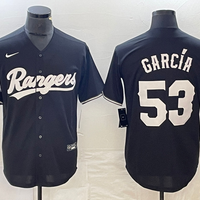 Men's Texas Rangers Adolis Garcia #53 Black Replica Player Jersey1