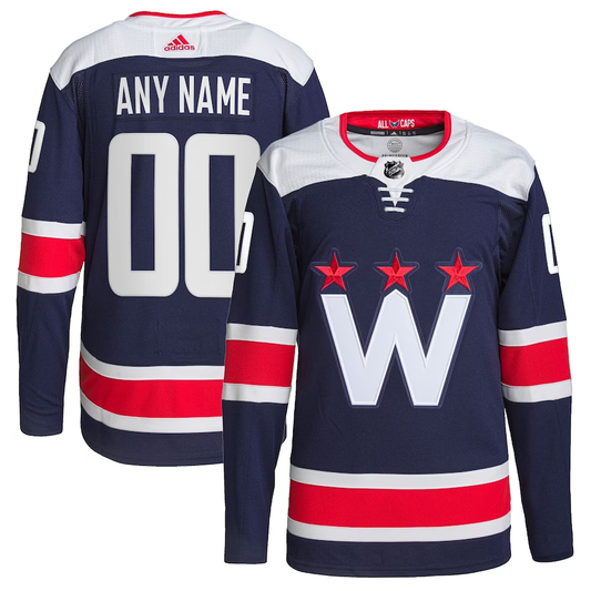 Men's Washington Capitals Navy Alternate Authentic Pro Custom Jersey1
