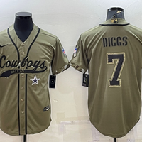 Men's Dallas Cowboys Trevon Diggs #7 Olive 2022 Salute To Service Limited Jersey1 Joint Edition