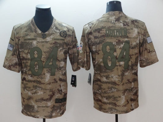 Men's Pittsburgh Steelers Antonio Brown #84 Camouflage Game Jersey1