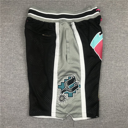 Men's San Antonio Spurs Black Basketball Shorts1