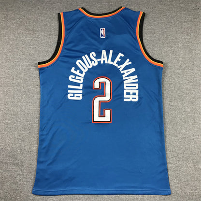 Men's Oklahoma City Thunder Shai Gilgeous-Alexander #2 Blue 2022/23 Swingman Jersey1 - Icon Edition