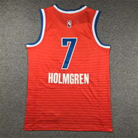 Men's Oklahoma City Thunder Chet Holmgren #7 Orange 2022/23 Swingman Jersey1 - Statement Edition