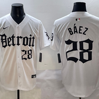 Men's Detroit Tigers Javier Baez #28 White Game Jersey