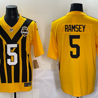 Men's Pittsburgh Steelers Jalen Ramsey #5 Gold Alternate 1933 Throwback Game Jersey