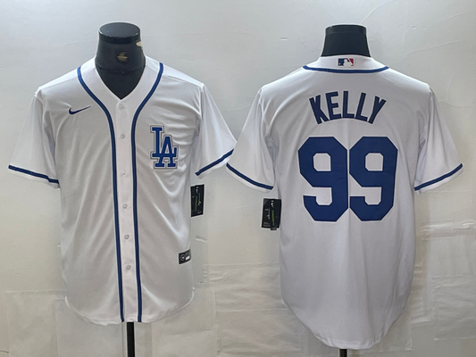 Men's Los Angeles Dodgers Joe Kelly #99 White Limited Player Jersey1