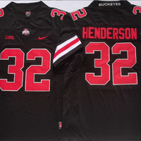 Men's Ohio State Buckeyes Treveyon Henderson #32 Black Player Game Jersey