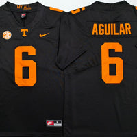 Men's Tennessee Volunteers Joey Aguilar #6 Black Player Game Jersey