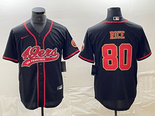 Men's San Francisco 49ers Jerry Rice #80 Black Fashion Jersey1 Joint Edition