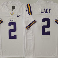 Men's LSU Tigers Kyren Lacy #2 White Player Jersey