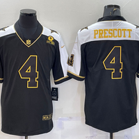 Men's Dallas Cowboys Dak Prescott #4 Black Player Jersey1