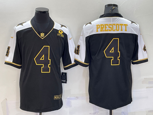 Men's Dallas Cowboys Dak Prescott #4 Black Player Jersey1