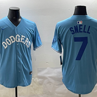 Men's Los Angeles Dodgers Blake Snell #7 Light Blue Replica Player Jersey1