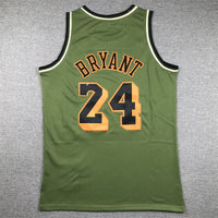 Men's Los Angeles Lakers Kobe Bryant #24 Army Green 1996-97 Hardwood Classics Swingman Jersey1