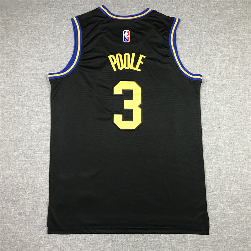 Men's Golden State Warriors Jordan Poole #3 City Edition Black Classic Jersey1