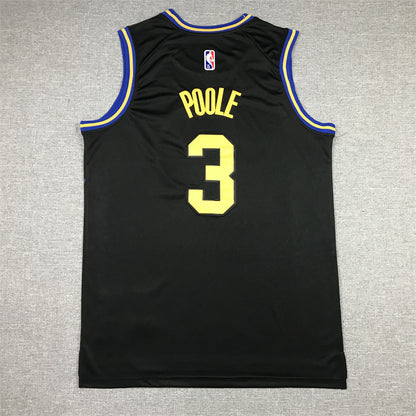 Men's Golden State Warriors Jordan Poole #3 City Edition Black Classic Jersey1