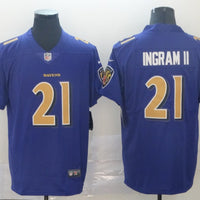 Men's Baltimore Ravens Mark Ingram II #21 Purple Game Jersey1
