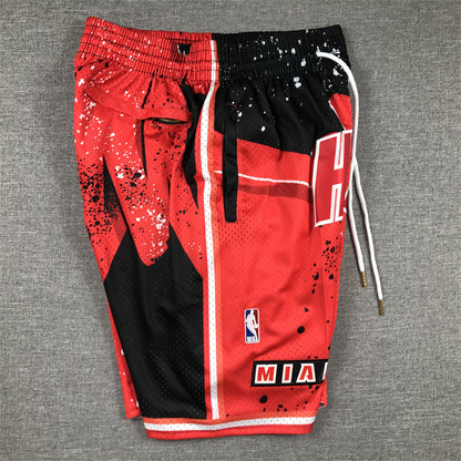 Men's Miami Heat Red Swingman Pocket Shorts1