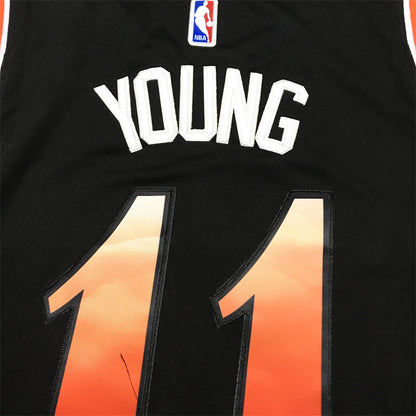 Men's Atlanta Hawks Trae Young #11 Black 2022/23 Swingman Jersey1 - City Edition