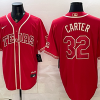 Men's Texas Rangers Evan Carter #32 Red 2026 City Connect Stadium Jersey