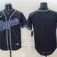 Men's Kansas City Royals Fashion Replica Black Out Jersey