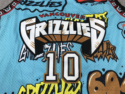 Men's Memphis Grizzlies Mike Bibby #10 Blue Swingman Player Jersey1 - Graffiti Edition