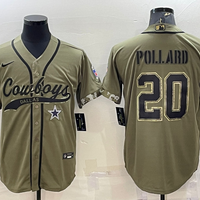 Men's Dallas Cowboys Tony Pollard #20 Olive 2022 Salute To Service Limited Jersey1 Joint Edition