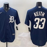 Men's Detroit Tigers Colt Keith #33 Navy Replica Player Jersey1
