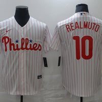 Men's Philadelphia Phillies J.T. Realmuto #10 White Replica Baseball Jersey1
