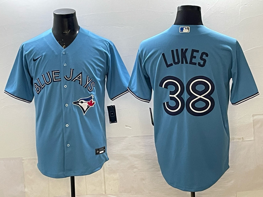 Men's Toronto Blue Jays Nathan Lukes #38 Powder Blue Player Jersey