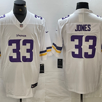Men's Minnesota Vikings Aaron Jones #33 White Player Game Jersey1