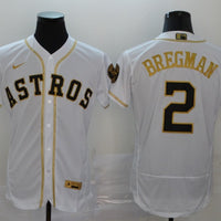 Men's Houston Astros Alex Bregman #2 White Authentic Game Jersey1