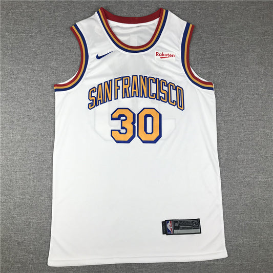 Men's Golden State Warriors Stephen Curry #30 White Classic Player Jersey1
