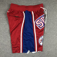 Men's Philadelphia 76ers Red Hardwood Classics Authentic Basketball Shorts1