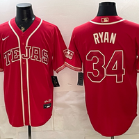Men's Texas Rangers Nolan Ryan #34 Red 2026 City Connect Stadium Jersey