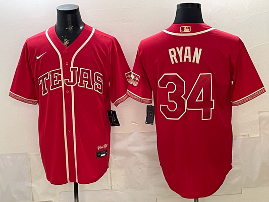 Men's Texas Rangers Nolan Ryan #34 Red 2026 City Connect Stadium Jersey