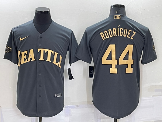 Men's Seattle Mariners Julio Rodriguez #44 Gray Replica Player Jersey1