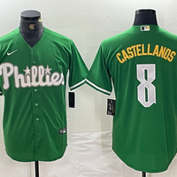 Men's Philadelphia Phillies Nick Castellanos #8 Green Replica Player Jersey1