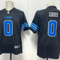 Men's Detroit Lions Jahmyr Gibbs #0 Black Game Player Jersey