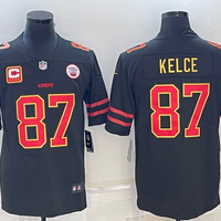 Men's Kansas City Chiefs Travis Kelce #87 Black Team Game Jersey1