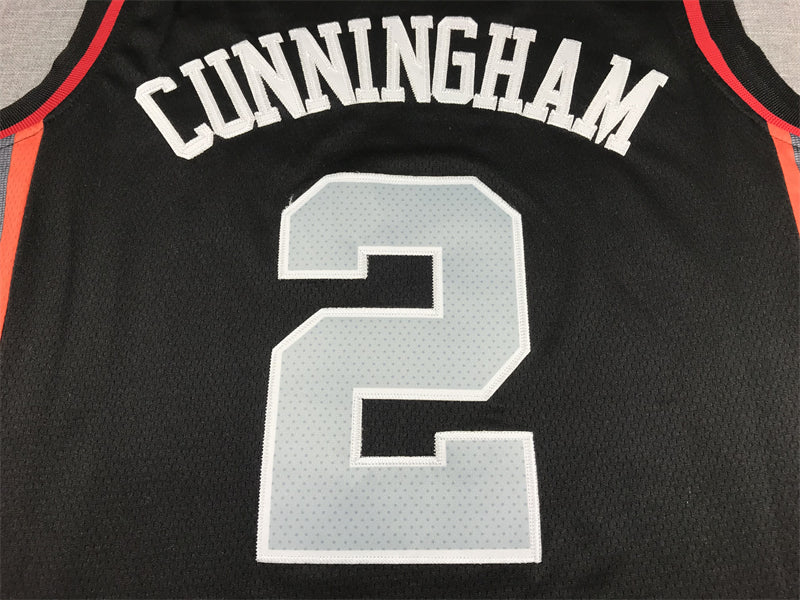 Men's Detroit Pistons Cade Cunningham #2 Black 2023/24 Swingman Jersey1 - City Edition