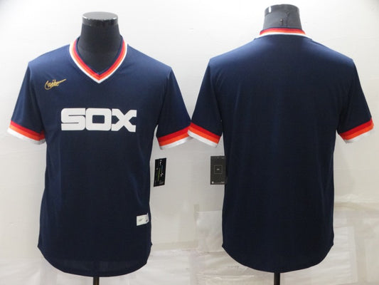 Men's Chicago White Sox Navy Cooperstown Collection Replica Blank Jersey1