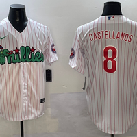Men's Philadelphia Phillies Nick Castellanos #8 White Replica Player Jersey1